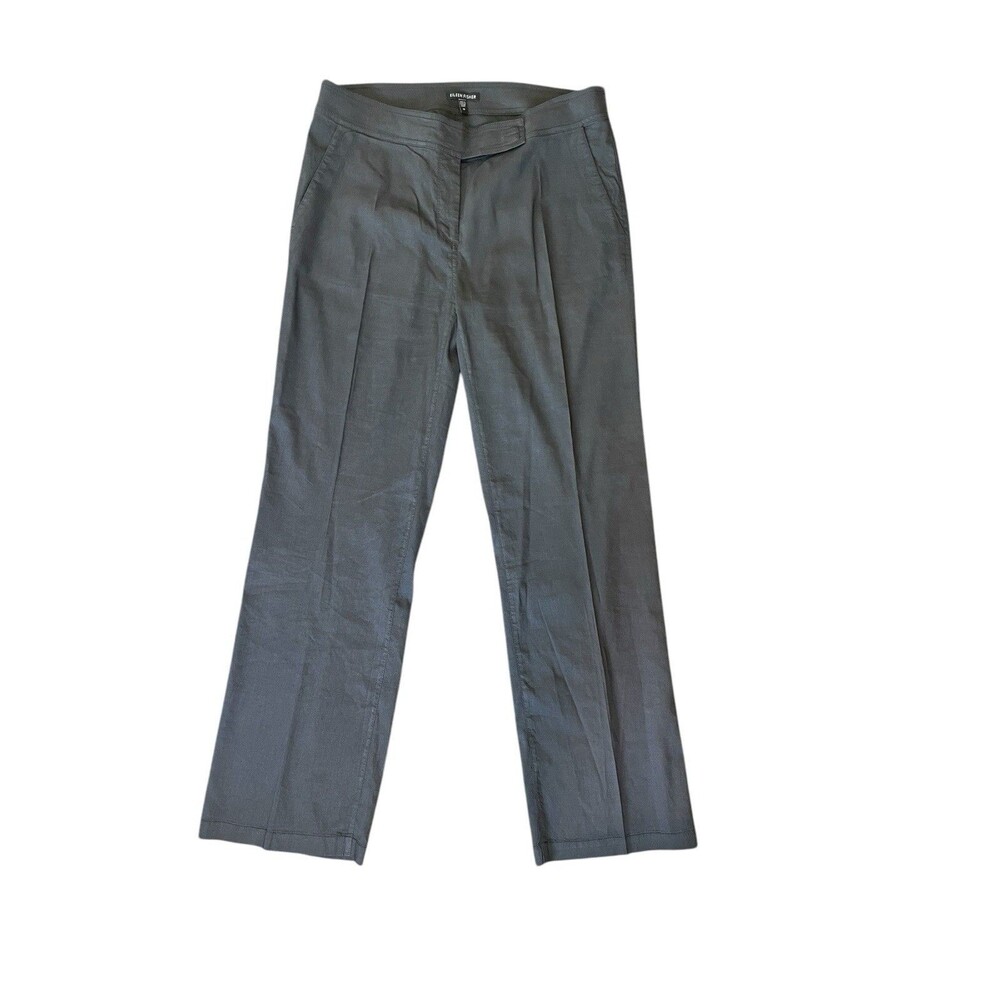 EILEEN FISHER‎ Women's Linen Blend Straight Wide Leg Size 10 High Waist Career